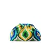 Sjw Bags London Women's Green / Blue Victoria Ikat Pouch Bag In Green, Bright Yellow, Cobalt In Multi