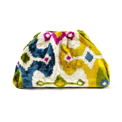 Sjw Bags London Women's Neutrals / Blue / Yellow Victoria Ikat Multicolour Bag - Royal Blue, Yellow, Beige, Green, P