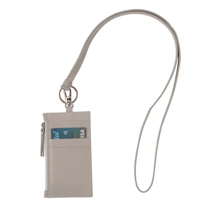 Sjw Bags London Women's Nicky Leather Neck Wallet In Grey In Neutral