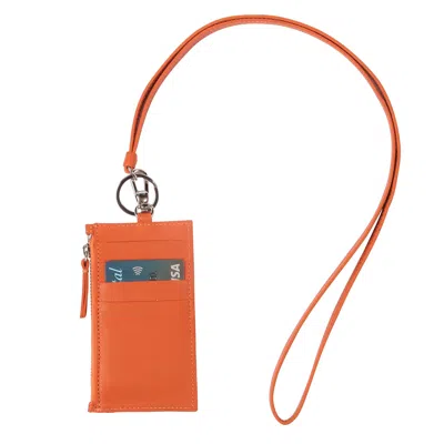 Sjw Bags London Women's Nicky Leather Neck Wallet In Orange