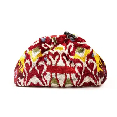 Sjw Bags London Women's Pink / Purple / Red Victoria Ikat Multicolour Bag In Cream, Red, Blue, Yellow