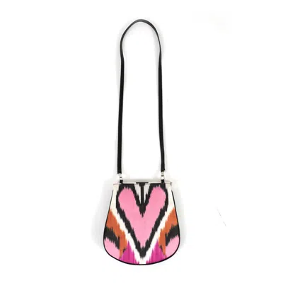 Sjw Bags London Women's Pink Rhonda Ikat & Leather Crossbody Bag