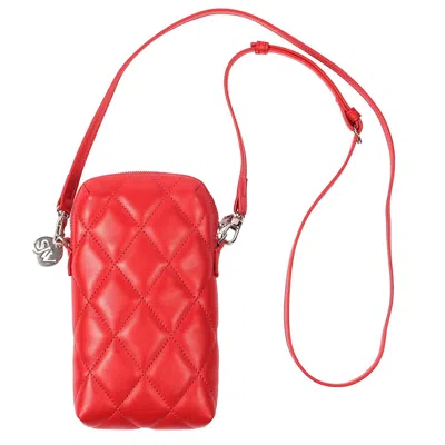 Sjw Bags London Women's Red Orée Quilted Leather Small Crossbody Bag In Scarlet