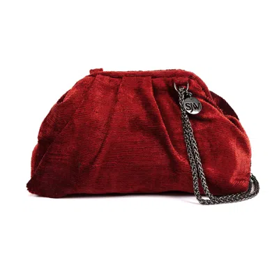 Sjw Bags London Women's Red Victoria Minimalist Ikat Bag - Maroon