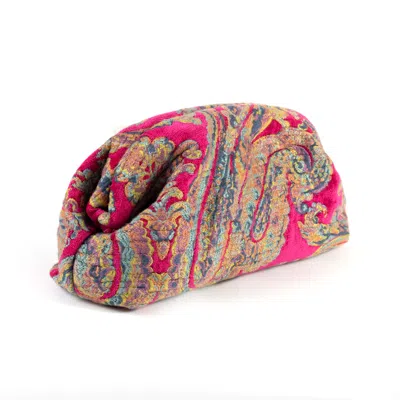 Sjw Bags London Women's Serai Paisley Clutch Fuchsia In Pink