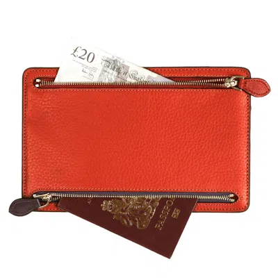 Sjw Bags London Women's Yellow / Orange Wellington Leather Wallet In Burnt Orange