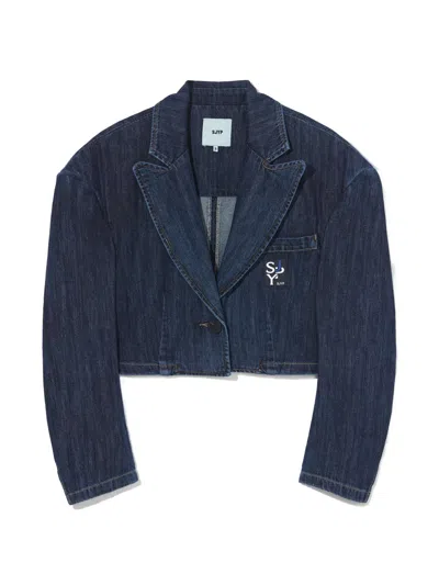 Sjyp 标贴夹克 In Blue