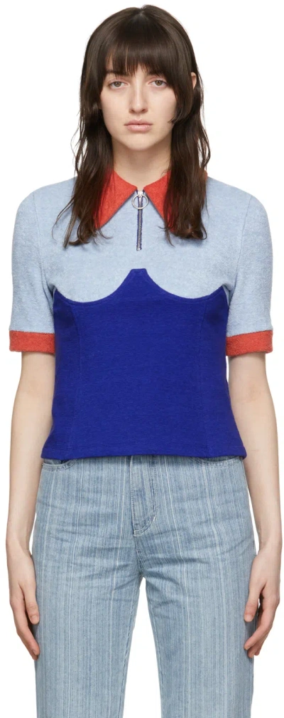 Sjyp Blue Cotton Polo