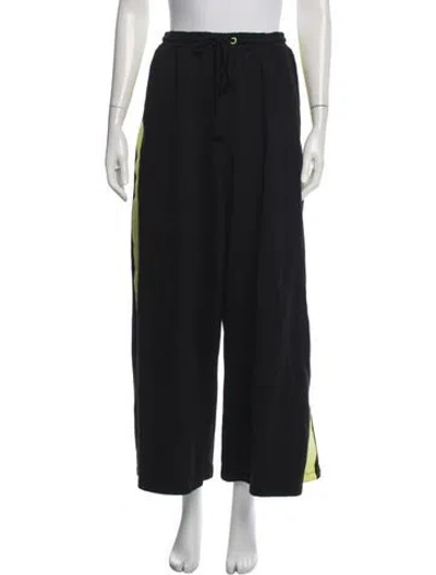 Pre-owned Sjyp Colorblock Pattern Sweatpants In Black