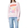 Sjyp Colour Scratched Dino Sweatshirt In Pink
