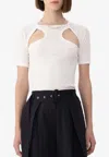 Sjyp Cut-out Short-sleeved Top In White