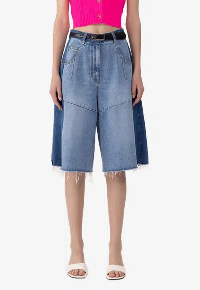 Sjyp Denim Bermuda Shorts In Blue