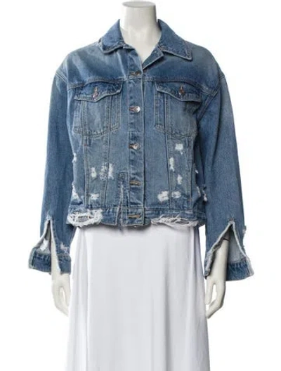 Pre-owned Sjyp Denim Jacket In Blue