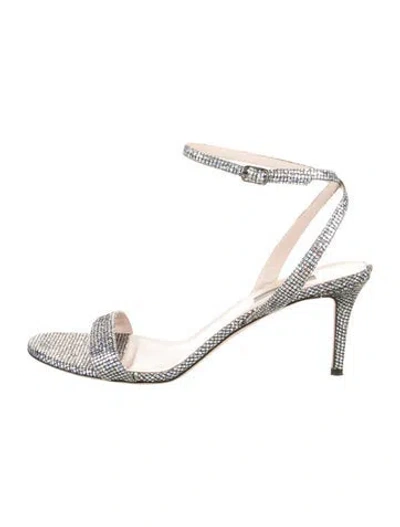 Pre-owned Sjyp Glitter Glitter Accents Sandals In Silver