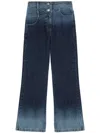 Sjyp Gradient-print Flared Jeans In Blue
