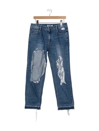 Pre-owned Sjyp High-rise Straight Leg Jeans In Blue