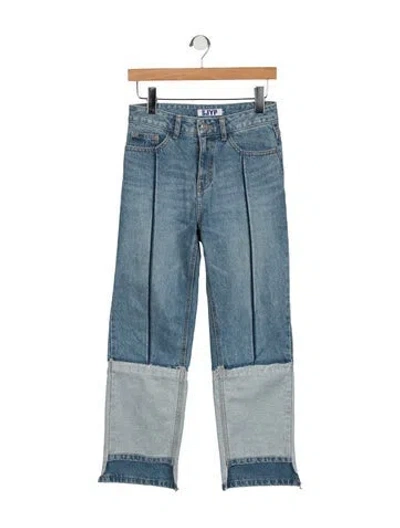 Pre-owned Sjyp High-rise Straight Leg Jeans In Blue