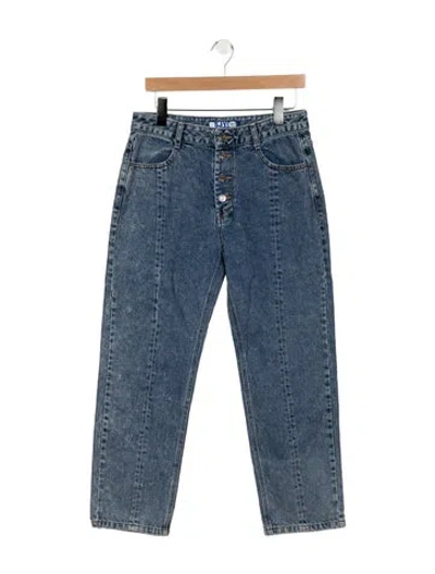 Pre-owned Sjyp High-rise Straight Leg Jeans In Blue