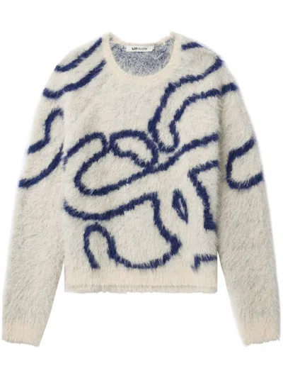 Sjyp Logo-jacquard Jumper In Neutrals