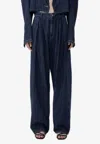 Sjyp Logo Wide-leg Jeans In Blue