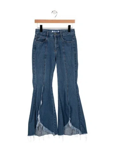 Pre-owned Sjyp Mid-rise Flared Jeans In Blue