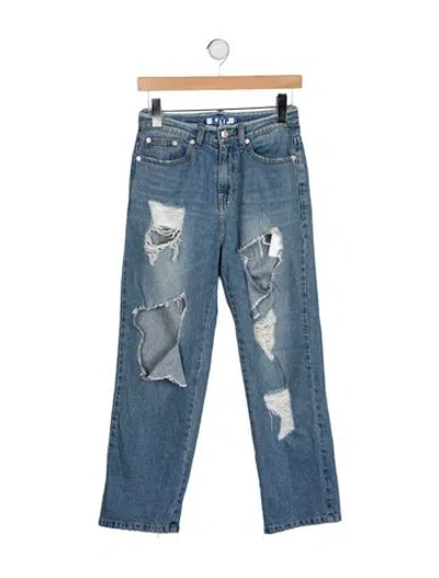 Pre-owned Sjyp Mid-rise Straight Leg Jeans In Blue