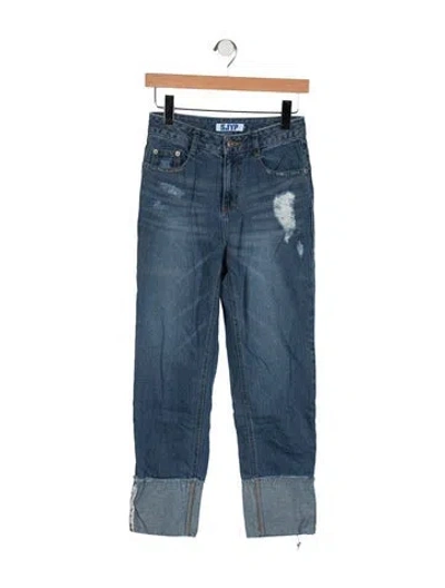 Pre-owned Sjyp Mid-rise Straight Leg Jeans In Blue