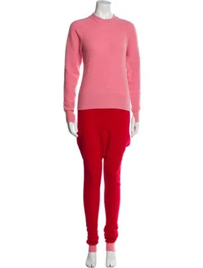 Pre-owned Sjyp Nylon Pleated Accents Pant Set In Red