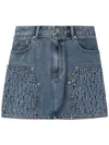 SJYP PANELLED DENIM MINI SKIRT