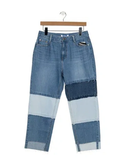 Pre-owned Sjyp Patterned Straight Leg Pants W/ Tags In Blue