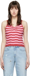 Sjyp Red Cotton Tank Top In Red