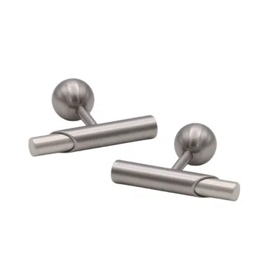 Sk2 Collection Men's Silver / Black Cufflinked Cufflinks