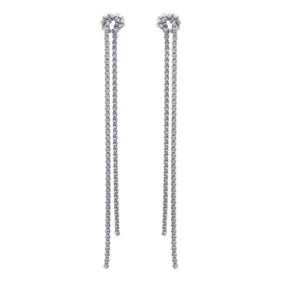 Sk2 Collection Women's Silver Loveknot Dangle Earrings