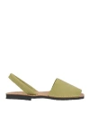 Ska Woman Sandals Lime Green Size 6 Leather In Green