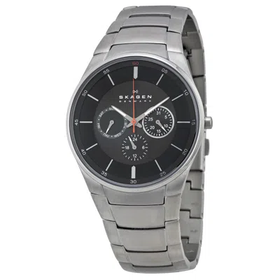 Skagen Aabye Multi-function Grey Dial Stainless Steel Unisex Watch Skw6054 In Grey/silver Tone