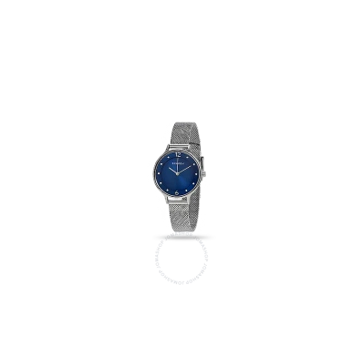 Skagen Anita Blue Dial Stainless Steel Mesh Ladies Watch Skw2307 In Metallic