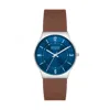 Skagen Grenen Men's Three-hand, Silver-tone At Least 50% Recycled Stainless Steel Watch In Brown