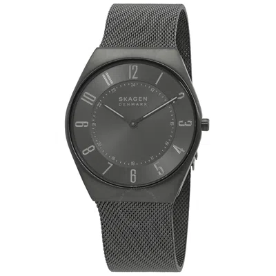 Skagen Grenen Ultra Slim Quartz Charcoal Dial Unisex Watch Skw6824 In Metallic