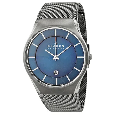 Skagen Matthies Blue Dial Titanium Men's Watch 956xlttn In Brown/grey/blue/silver Tone