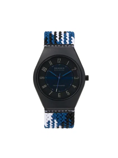 Skagen Men's Grenen Save The Waves Le 37mm Textile Strap Solar Watch In Black