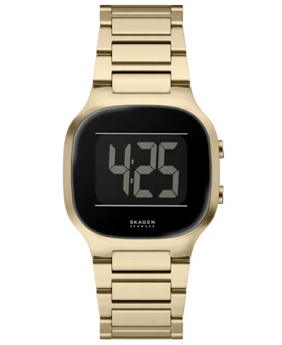 Skagen Men's Mellem Digital Lcd Gold Stainless Steel Watch, 38mm