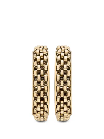 Skagen Merete Woven-detail Hoop Earrings In Gold