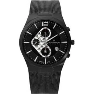 Skagen Titanium Chronograph Black Dial Men's Watch 906xltbb In Brown/black