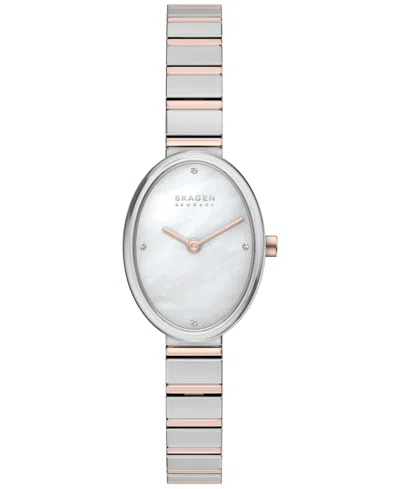 Skagen Women's Anita Oval Quartz Two-hand Stainless Steel Watch 20mm In Metallic