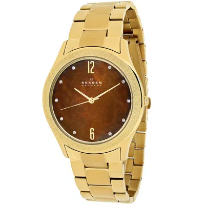 Skagen Women's Brown Mop Dial Watch In Multi