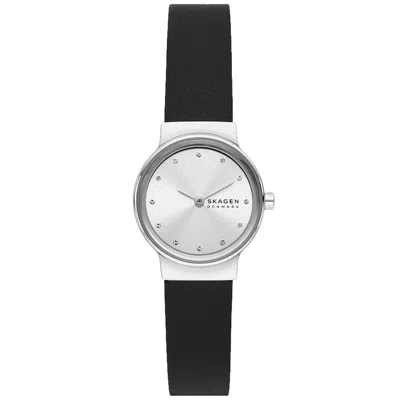 Skagen Women's Freja Silver Dial Watch In Black