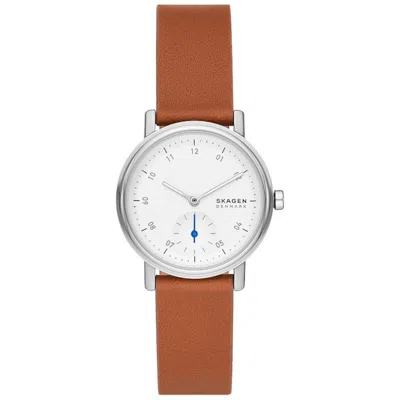 Skagen Women's Kuppel Lille White Dial Watch In Brown