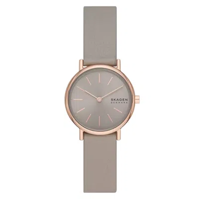 Skagen Women's Signatur Lille Sand Leather Strap Watch 30mm In Tan/beige
