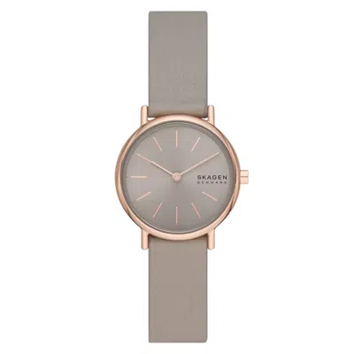 Skagen Women's Signatur Lille Sand Leather Strap Watch 30mm In Tan/beige