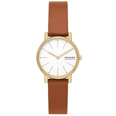 Skagen Women's Signatur Lille White Dial Watch In Brown